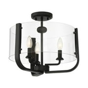 3 Light Semi-Flush Mount In Transitional Style 16 Inches Wide By 12.75 Inches High-Black Finish Eurofase Lighting 38156-038