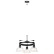3 Light Small Chandelier in Vintage Industrial Style-17.25 inches Tall and 23.25 inches Wide-Black Finish Bailey Street Home 147-Bel-4771118
