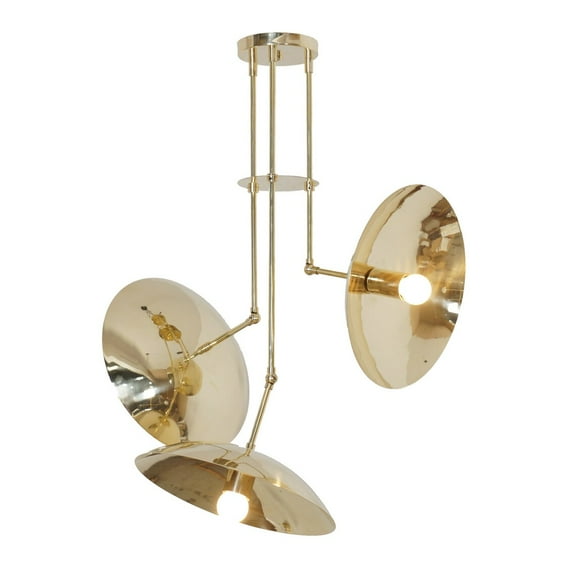 3 Light Stilnovo Style Disk Shade Sputnik Chandelier Light Fixture