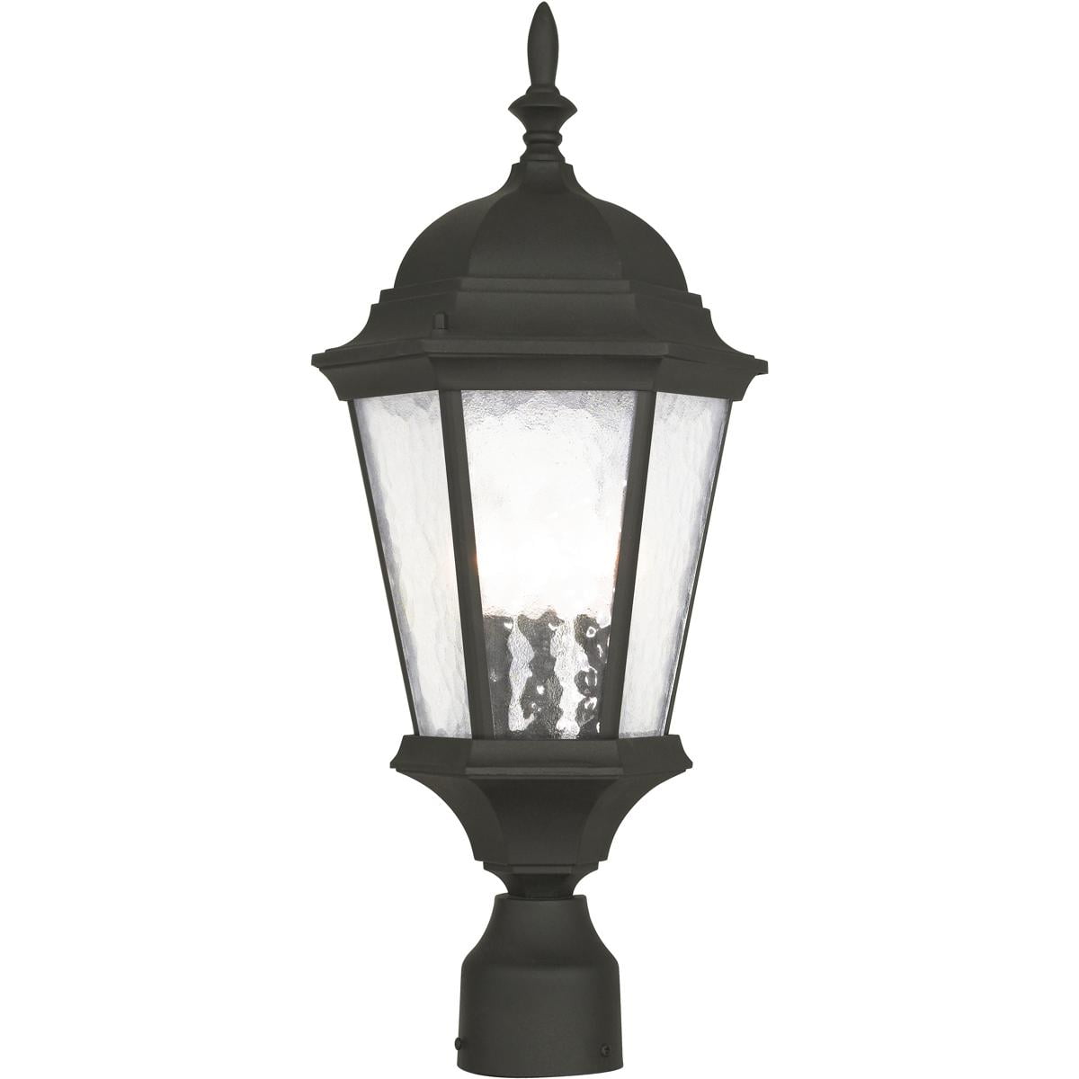 3 Light TBK Outdoor Post Lantern Pendant Lighting Fixture with Clear Water Glass Shade backed with Cast Aluminum material for patio, front porch, entryway and more