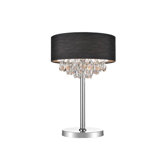 CWI Lighting Dash 3 Light Contemporary Metal Table Lamp in Chrome/Black
