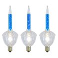 3 Light Traditional Christmas Bubble Light Replacement Pack, Blue with