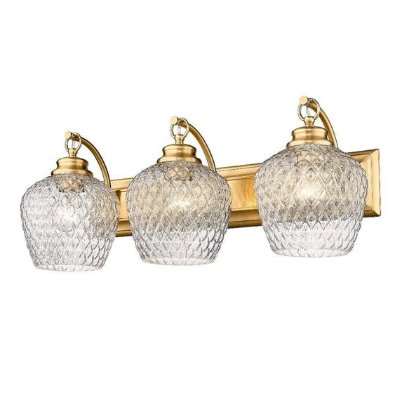 3 Light Vanity Light-10 inches Tall and 26.25 inches Wide-Modern Brushed Gold Finish Bailey Street Home 170-Bel-4968031