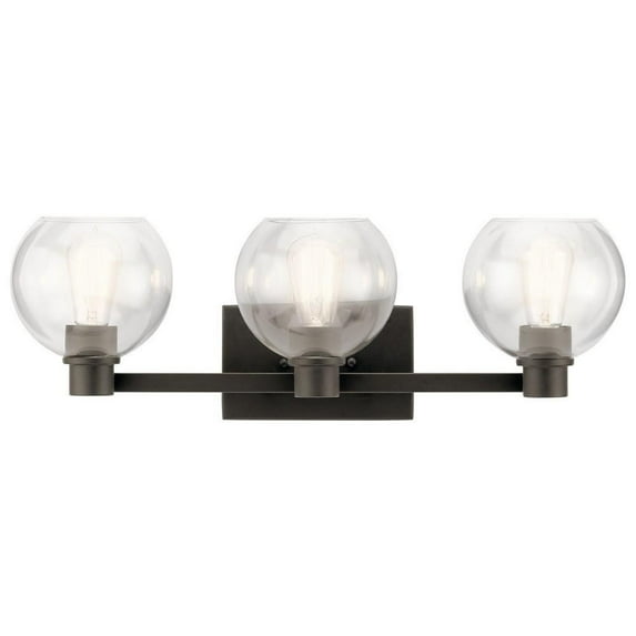 3 Light Vanity Light Approved for Damp Locations with Transitional Inspirations 8.25 inches Tall By 24.5 inches Wide-Olde Bronze Finish Bailey Street