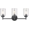 thumbnail image 1 of Modern Farmhouse 3-Light Vanity Light with L with Clear Seeded Glass 21.5 inches W X 9.25 inches H-Black Finish Bailey Street Home 147-Bel-4187376, 1 of 8