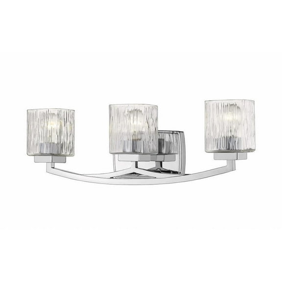 3 Light Vanity Light Fixture in Metropolitan Style 24 inches Wide By 7.75 inches High-Chrome Finish Bailey Street Home 372-Bel-2959176