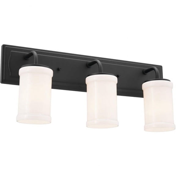 3 Light Vanity Light in Homestead Style-10.25 inches Tall and 6.25 inches Wide-Textured Black Finish Bailey Street Home 147-Bel-4652866
