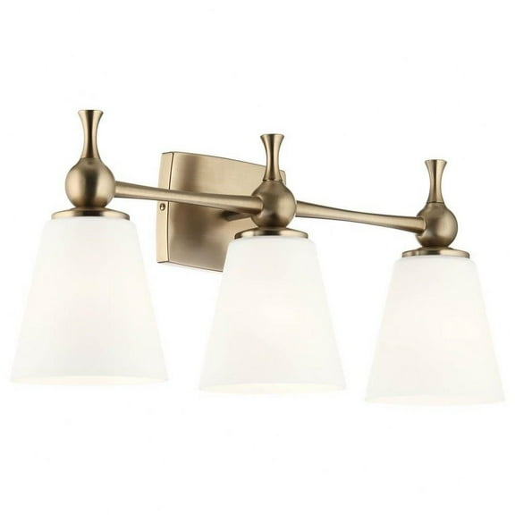 3 Light Vanity Light in Soft Contemporary Style-10.25 inches Tall and 24 inches Wide-Champagne Bronze Finish Bailey Street Home 147-Bel-4771160
