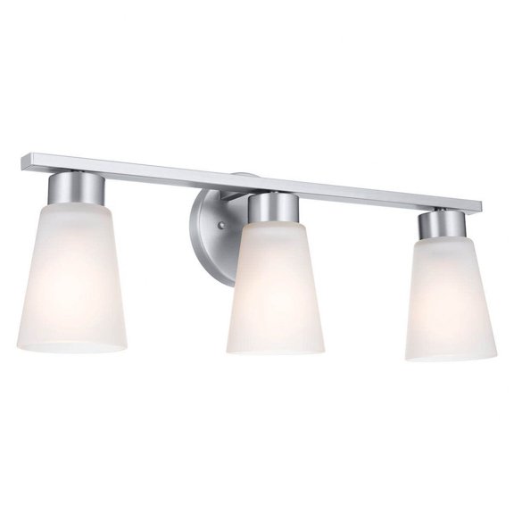 3 Light Vanity Light in Soft Modern Style-8 inches Tall-Brushed Nickel Finish Bailey Street Home 147-Bel-4802569
