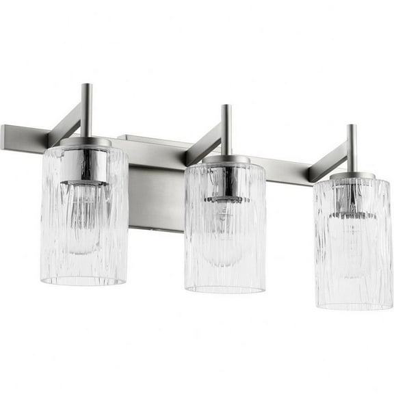 3 Light Vanity Light in Transitional Style-9.25 inches Tall and 20.75 inches Wide-Satin Nickel Finish Bailey Street Home 183-Bel-4636734