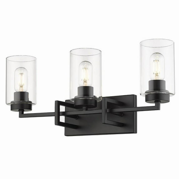 3 Light Vanity Light in Variety Of Style 9.63 inches High By 22.5 inches Wide-Black Finish-Matte Black Shade Color Bailey Street Home 170-Bel-4159797