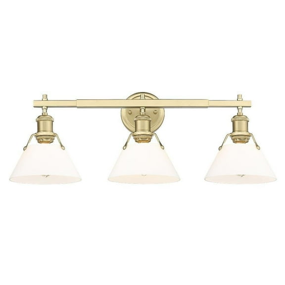 3 Light Vanity Light in Vintage Style 10 inches High By 24.25 inches Wide-Pewter Finish-Opal Shade Color Bailey Street Home 170-Bel-4159315