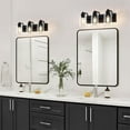 thumbnail image 1 of Licperron 3-Light Black Bathroom Lighting Fixtures Over Mirror with Glass Lampshade, 1 of 7