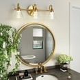 thumbnail image 1 of 3-Lights Bathroom Light Fixtures Gold Vanity Light Over Mirror with Glass Shades (Include Crystal LED Light), Wall Sconce Lighting for Bathroom Bedroom Living Room, 1 of 4