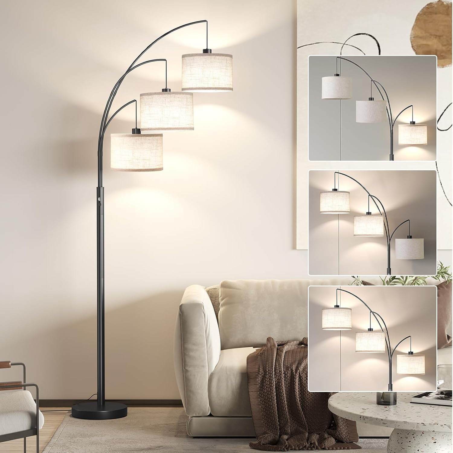 3 Lights Floor Lamp for Living Room, 78\, image size:1500x1500