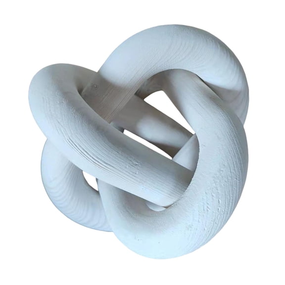 3 Link Chain Link Decor Wood Knot Decor, Home Shelf Decor Hand Carved Boho Bead, Suitable for Bedroom, Living Room, Coffee Table Decor White