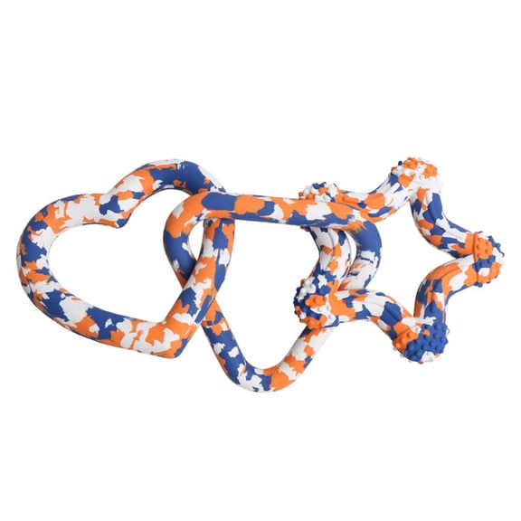 3-Link Ring Dog Chew Stick, Interactive Chew Toy for Large Dogs, Durable Biting Training and Teeth Cleaning Entertainment Toy