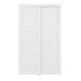 thumbnail image 1 of 3-Lite Panel Bypass Sliding Closet Door with Hardware Kit, Solid Core MDF Wood & Primed, White, 1 of 1