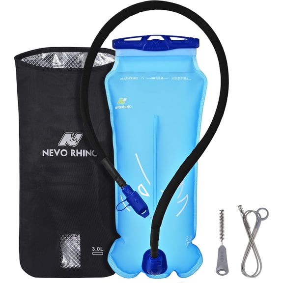 3 Liter Hydration Bladder with Insulated Sleeve, Leakproof BPA-Free Water Reservoir for Hiking, Running, Cycling, and Skiing