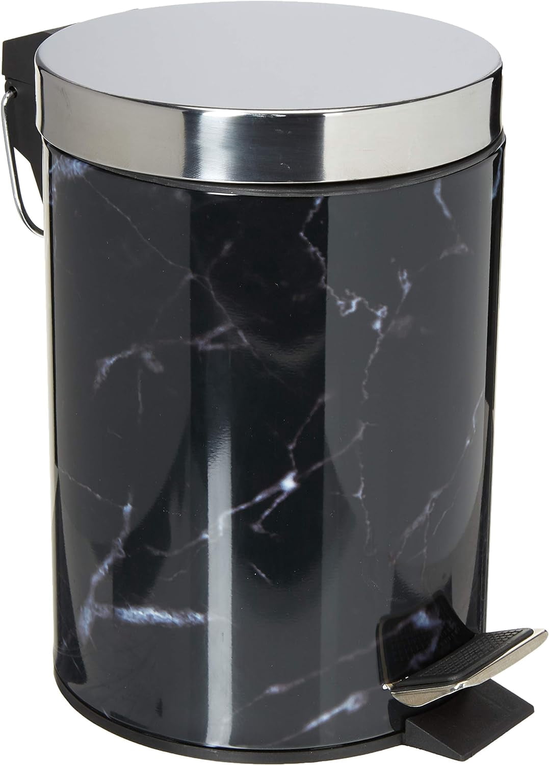 3 Liter Step Waste Bin By (Black) | Marble Design Small Trash Can ...