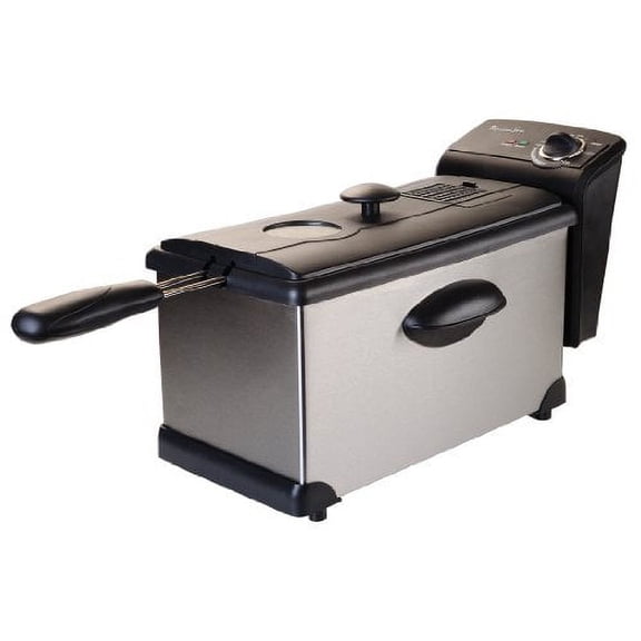 3 Lt Deep Fryer with Enamel Pot, Stainless Steel