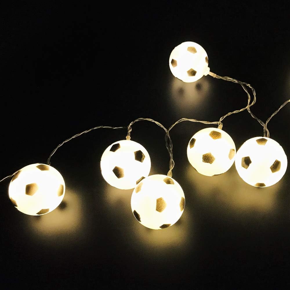 3 M / 9.8 Ft 20 Lights Battery Powered Football Soccer Shape LED String ...