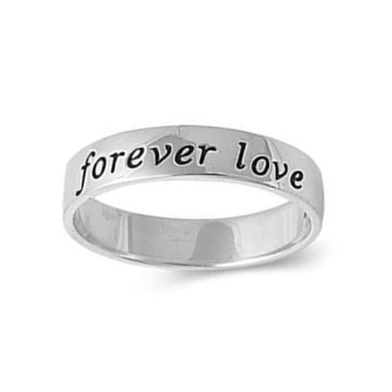 3 MM Band Stackable Forever Love 925 Sterling Silver Platinum Plated Women Valentines Day Gifts Ring