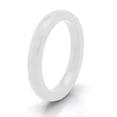 thumbnail image 1 of Tioneer 3 MM White Ceramic Multi Faceted Stackable Wedding Band Ring, 1 of 1