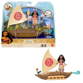 Disney Moana Boat Adventure Playset w/ Small Doll, Floating Boat, Heihei Friend Figure & Accessories
