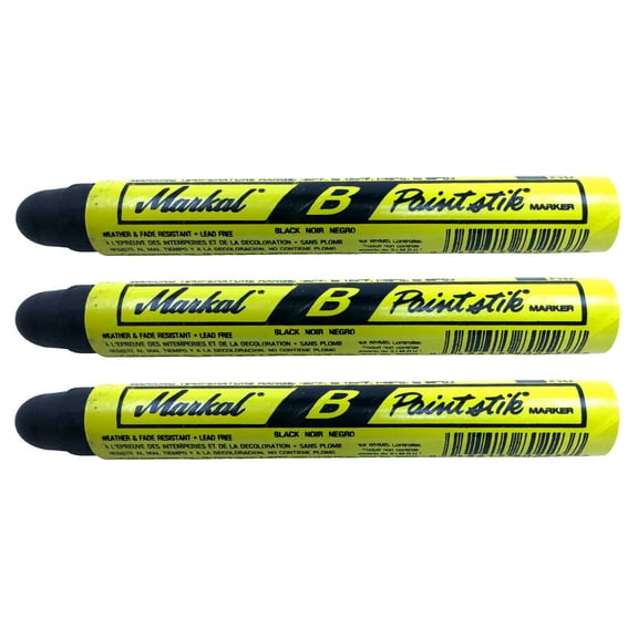 3 Markal B Black Tire Chalk Paint Sticks Crayon Surface Marker Graffiti Art