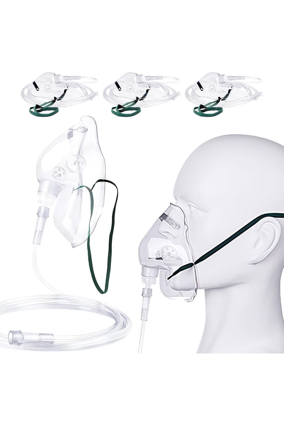 3 Mask for Adult Face with 7' Tube & Adjustable Elastic Strap- Size XL (Clear)