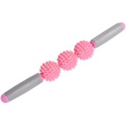 3 Massage Balls Design ,Massage Stick Tools,Massager ,Muscle Roller Massage Stick (Pink)