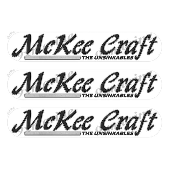 3 McKee Craft Boat Stickers "3D Vinyl Replica" of original