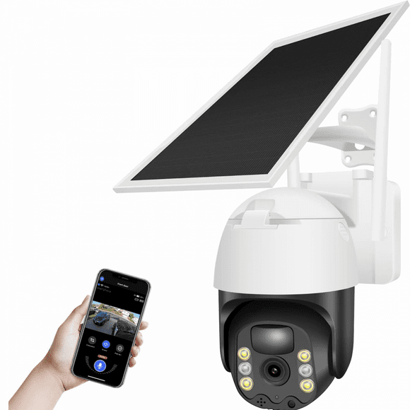 3 Megapixel Wireless Outdoor Solar Security Camera, Pan/Tilt 2.4Ghz WiFi Camera, Two-Way Audio, Cloud/SD, Colour Night Vision