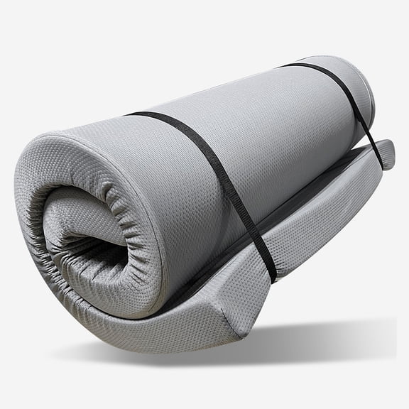 3" Memory Foam Camping Mattress Pad, Sleeping Mat Portable Roll Up Mattress for Travel Truck Guest Bed Tent with Water-Resistant Zipper Cover