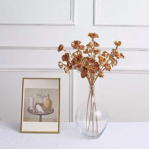 3 Metallic Gold 22 In Artificial Rose Flower Sprays Wedding Party Decorations