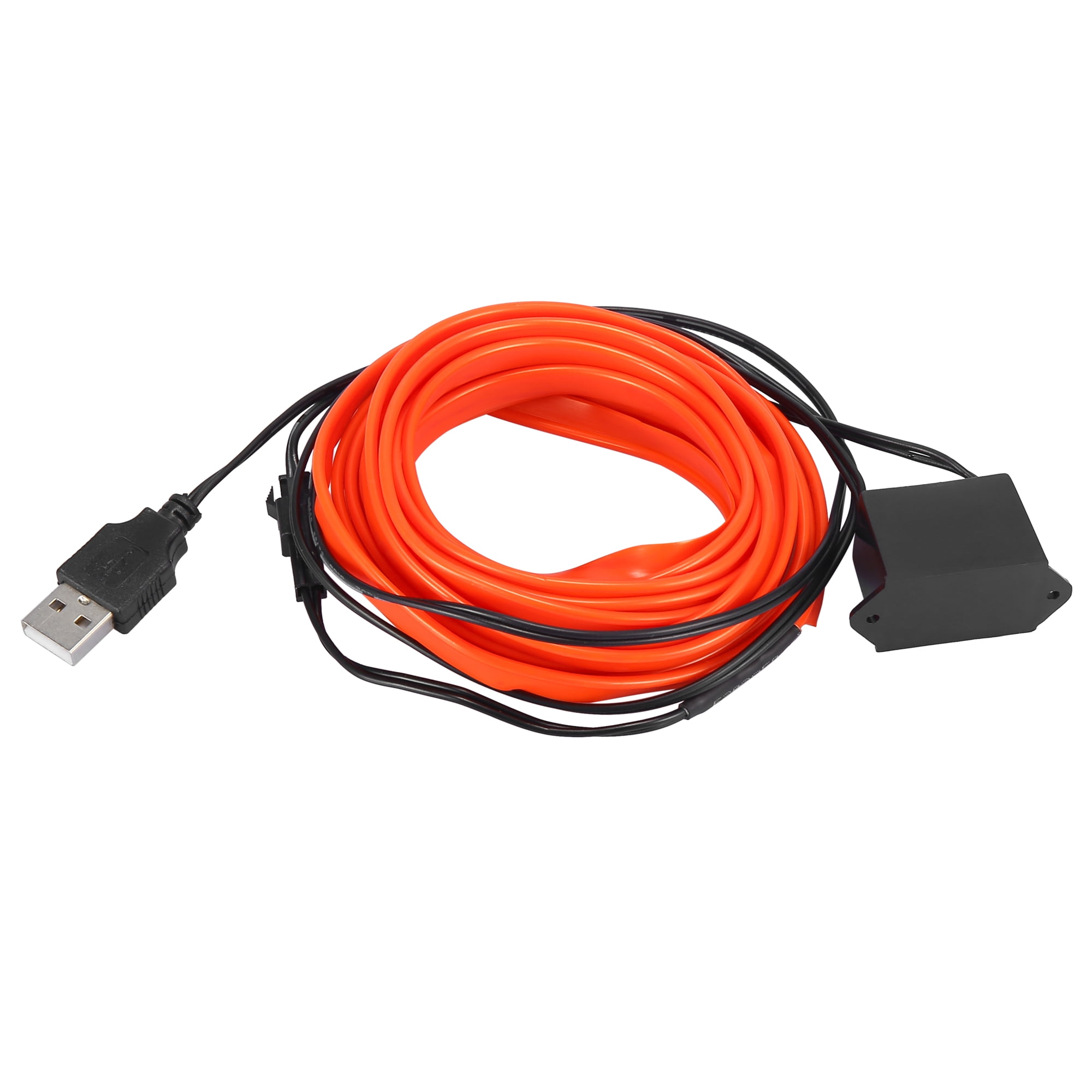 Neon Orange Jet Line String 3 Meter/10ft Interior USB Neon EL Wire String Strip Orange Cold Light ...