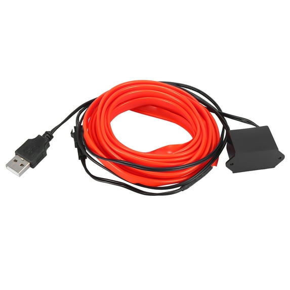3 Meter/10ft USB Neon EL Wire String Strip Red Cold Light Glow String Strip Set for Car