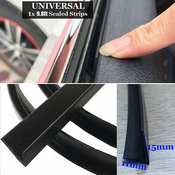3 Meter Car Door Casement Trim Edge Moulding Rubber Noise Weatherstrip Seal Strip