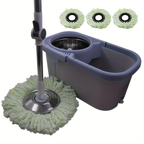 3 Microfiber Mop Replacement Heads for Spin Mop, Hand-washable 360 Spinning Mop Bucket System, Household Cleaning Tool