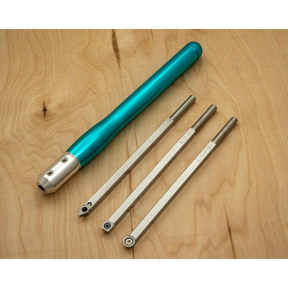 3 Mid Size Carbide Tipped Simple Woodturning Tools (9" Tool w/ 12" Handle)