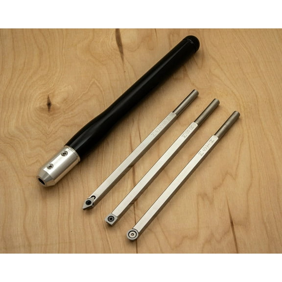 3 Mid Size Carbide Tipped Simple Woodturning Tools (9" Tool w/ 12" Handle)