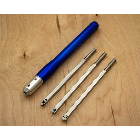 3 Mid Size Carbide Tipped Simple Woodturning Tools (9" Tool w/ 12" Handle)