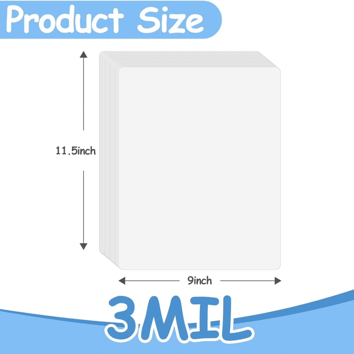 3 Mil Clear Thermal Laminating Pouches 9 x 11.5 Inch Laminating Sheets for Laminator, Holds 8.5 x 11 Inch Sheets