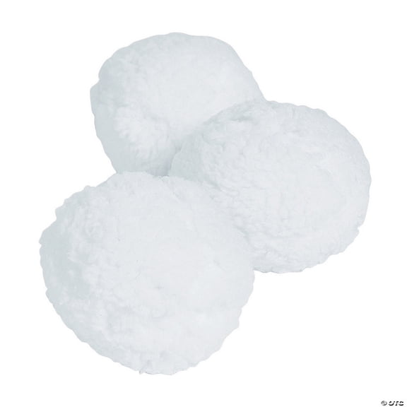 3" Mini Light-Up White Fuzzy Stuffed Snowballs - 12 Pieces - Less Than Perfect
