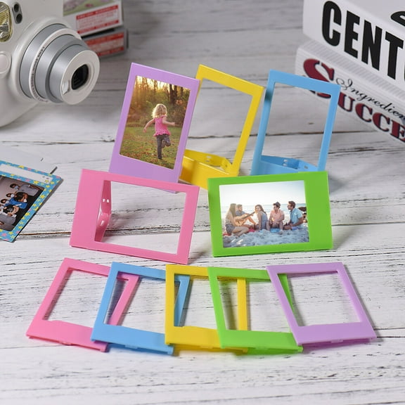 3" Mini Plastic Table Photo Frame for Fujifilm Instax mini 8 7s 90 25 50s 9 SP-1 SP-2 Film, 10 Pack, 5 Colors
