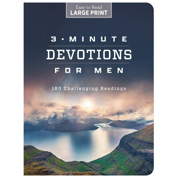 3-Minute Devotions for Men Large Print: 180 Challenging Readings (Paperback)