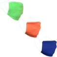 thumbnail image 1 of 3 Mix PCs Easy to Wash Face Mask Light Weight Breathable Reuseable Washable (Neon Green, Neon Orange, Blue), 1 of 3