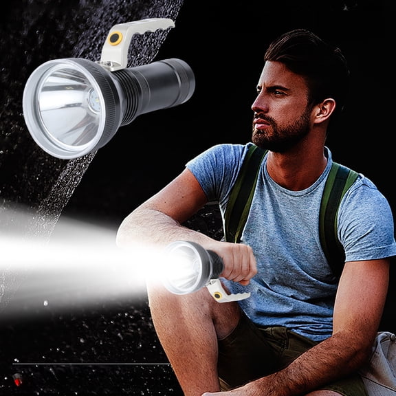 3-Mode Aluminum Flashlight, 360° Rotating Emergency Light, USB Rechargeable Torch with SOS Signal, IPX5 Waterproof for Hiking, Power Outage, Car Repair