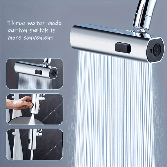 3-Mode Faucet Aerator Adapter, Universal Water Saving Sprayer Nozzle for Kitchen, Bathroom and RV